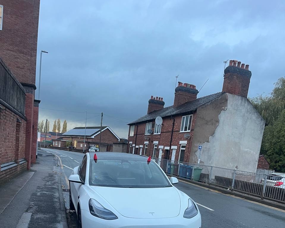 Tesla parked